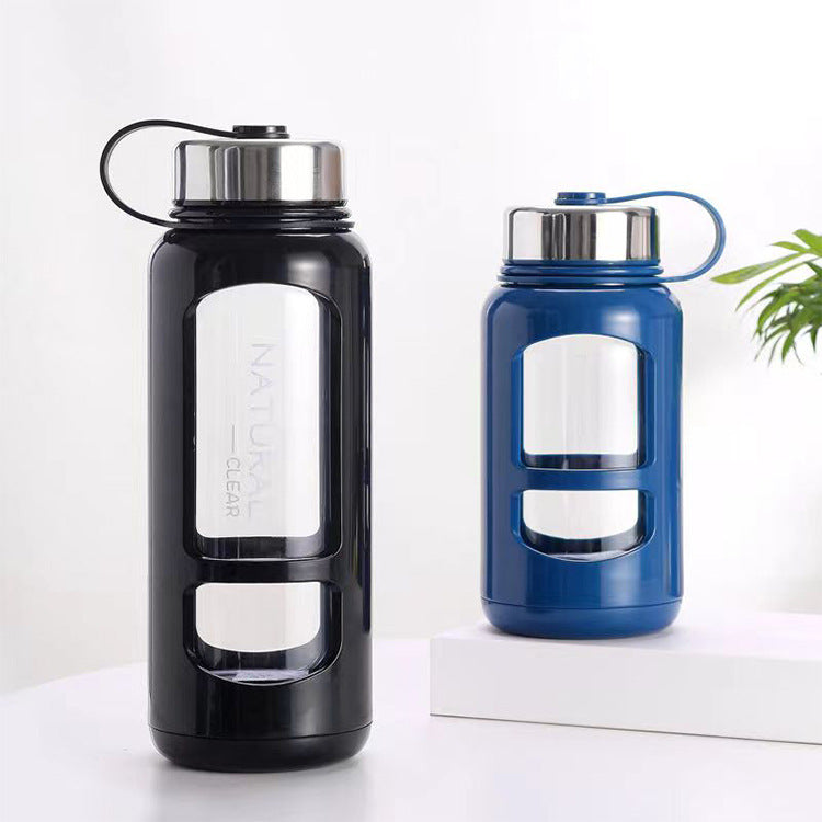Gourde en verre avec bouchon inox