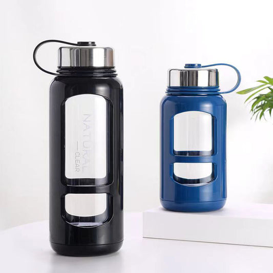 Gourde en verre avec bouchon inox