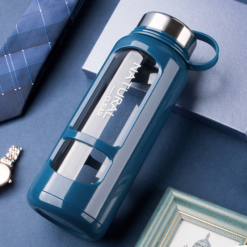 Gourde en verre avec bouchon inox