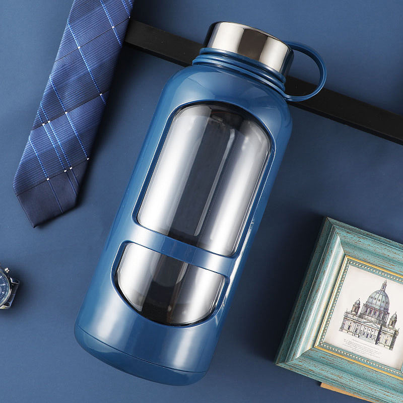 Gourde en verre avec bouchon inox