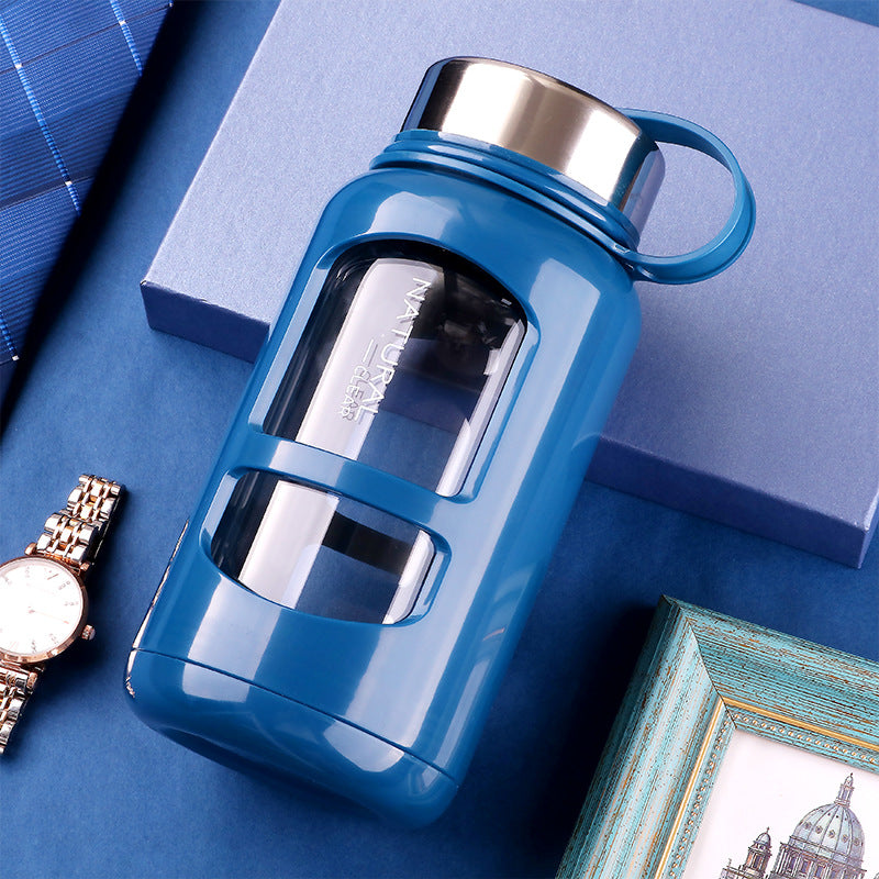 Gourde en verre avec bouchon inox