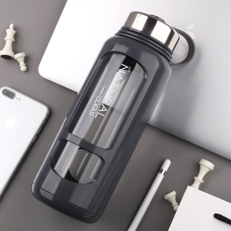 Gourde en verre avec bouchon inox