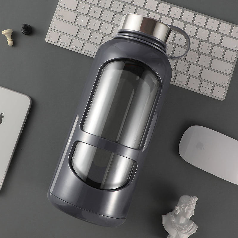Gourde en verre avec bouchon inox