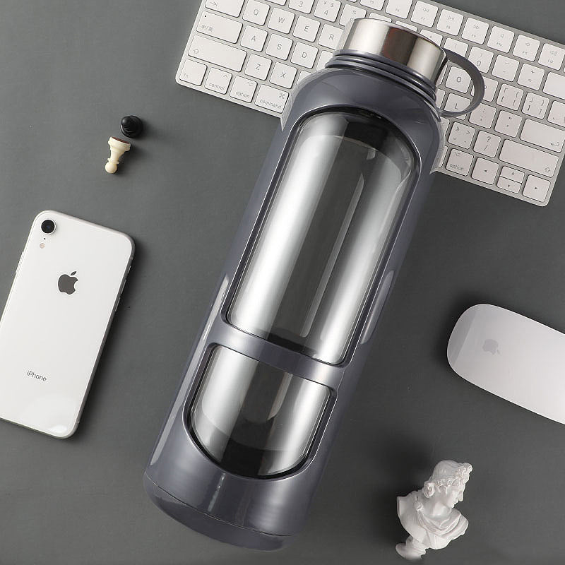 Gourde en verre avec bouchon inox