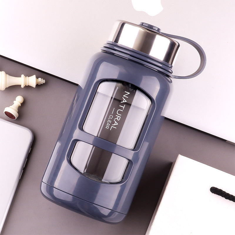 Gourde en verre avec bouchon inox