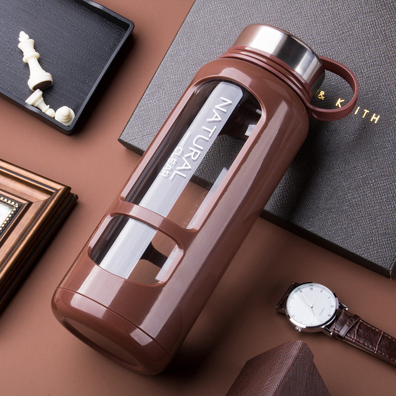 Gourde en verre avec bouchon inox