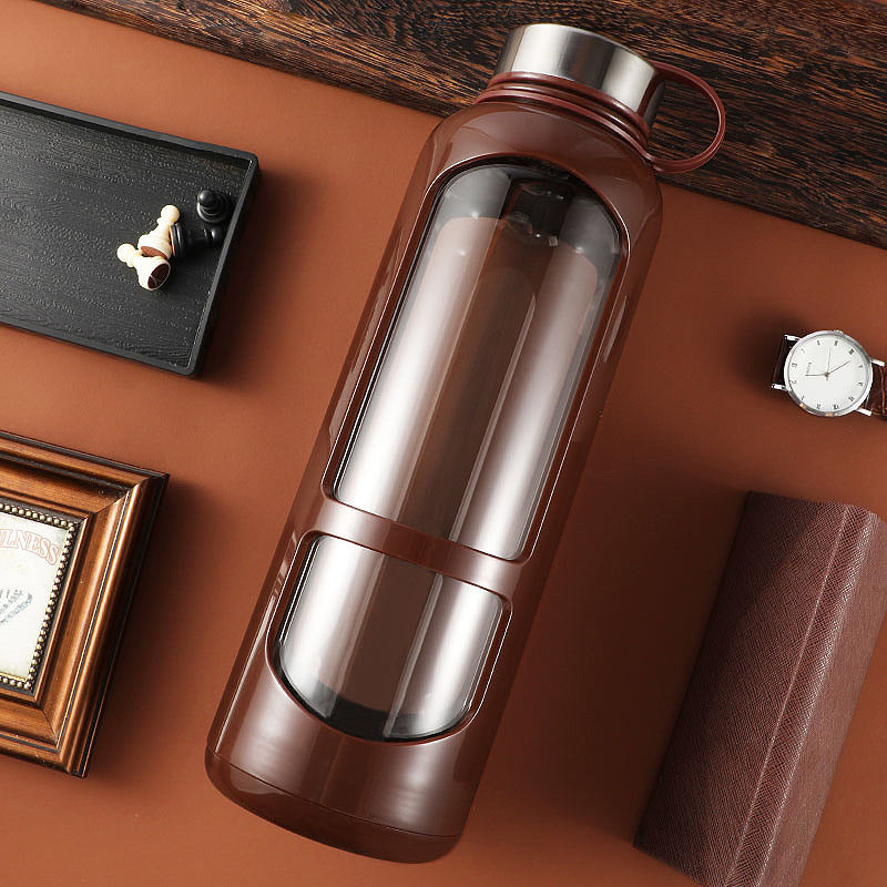 Gourde en verre avec bouchon inox