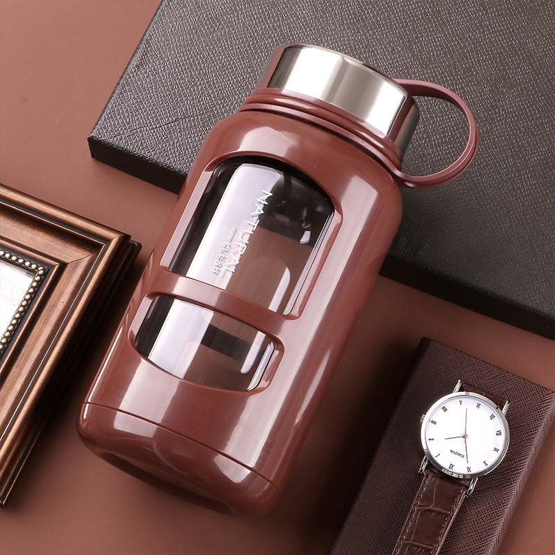 Gourde en verre avec bouchon inox