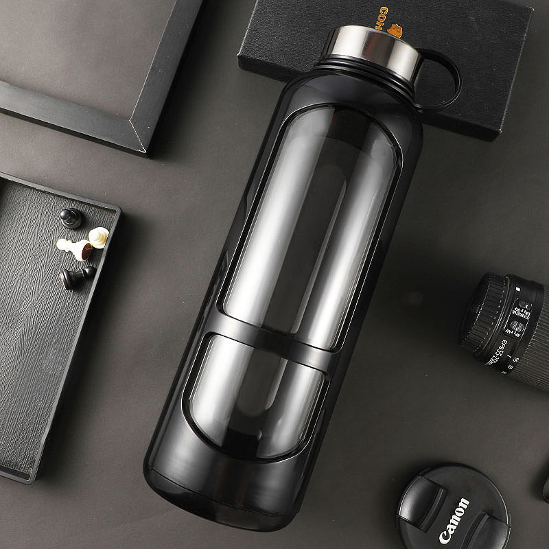 Gourde en verre avec bouchon inox