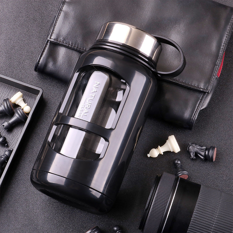 Gourde en verre avec bouchon inox