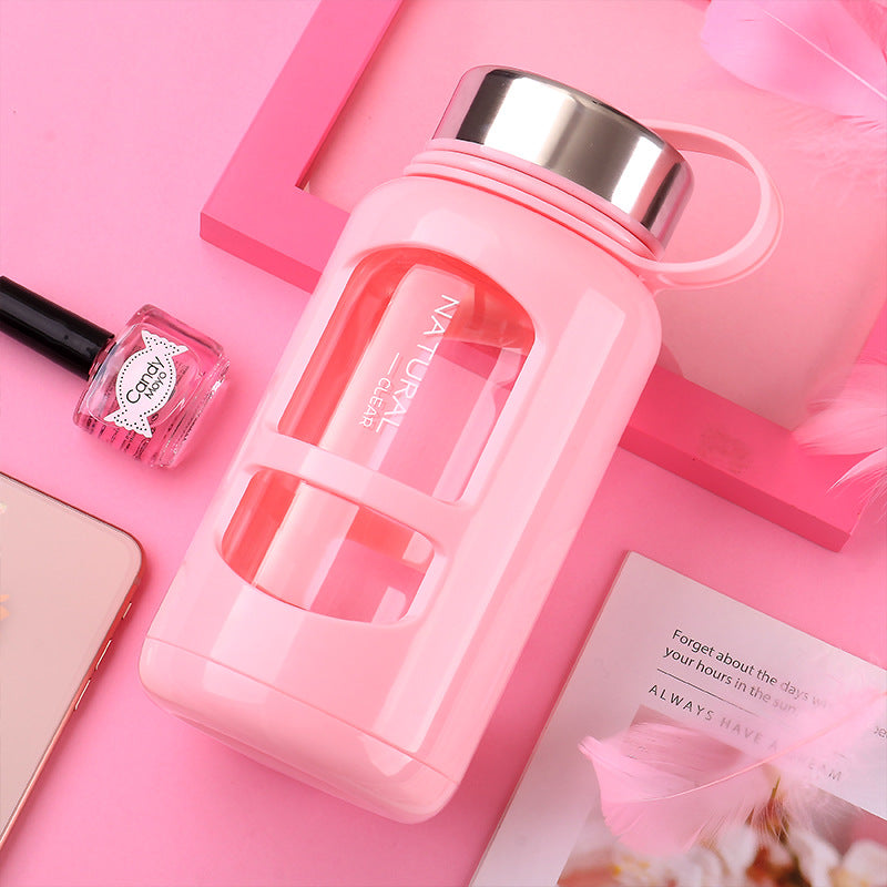 Gourde en verre avec bouchon inox